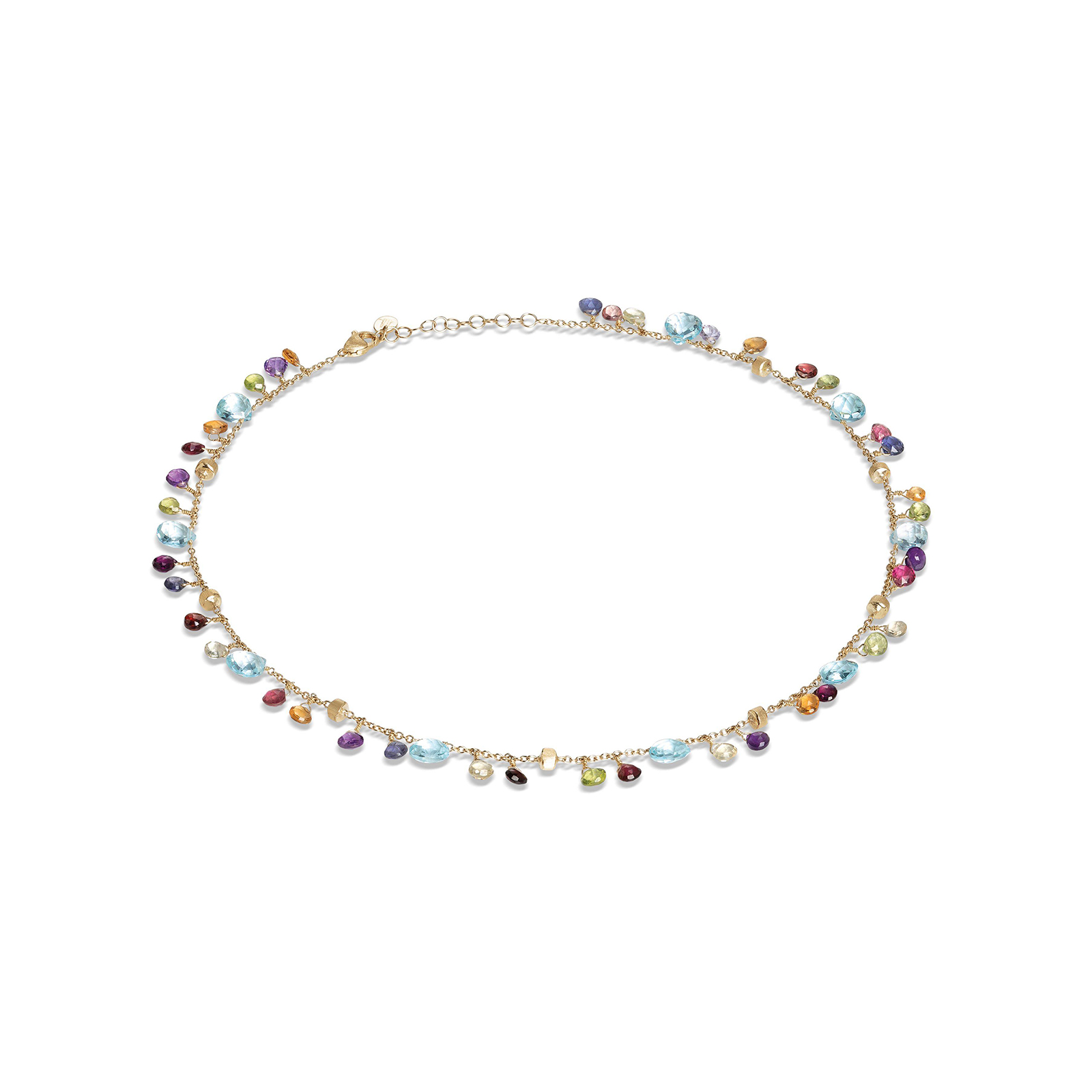 Marco Bicego 18ct Yellow Gold Paradise Collection Blue Topaz & Mixed Gemstone Necklace
